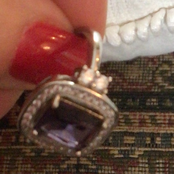 Women’s Amethyst and Crystal Accents Cushion Cut Ring sz 7 - Picture 3 of 7